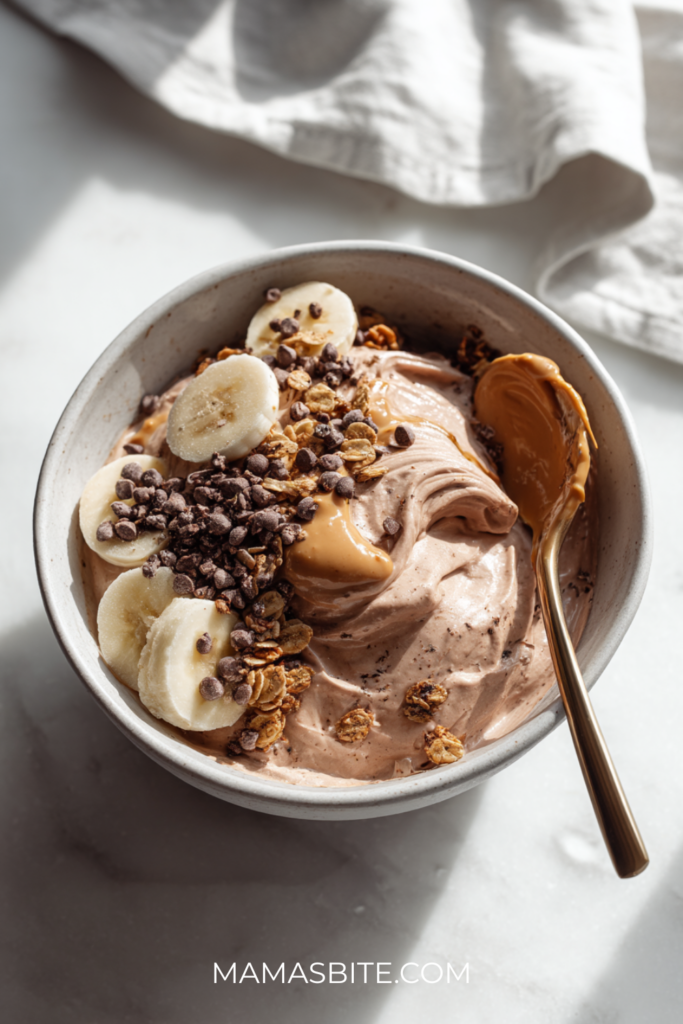 Chocolate Peanut Butter Dessert Yogurt Bowl
