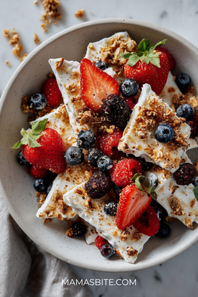 Frozen Yogurt Bark Bowl