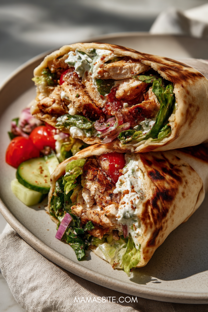 Greek Chicken Pita Wraps