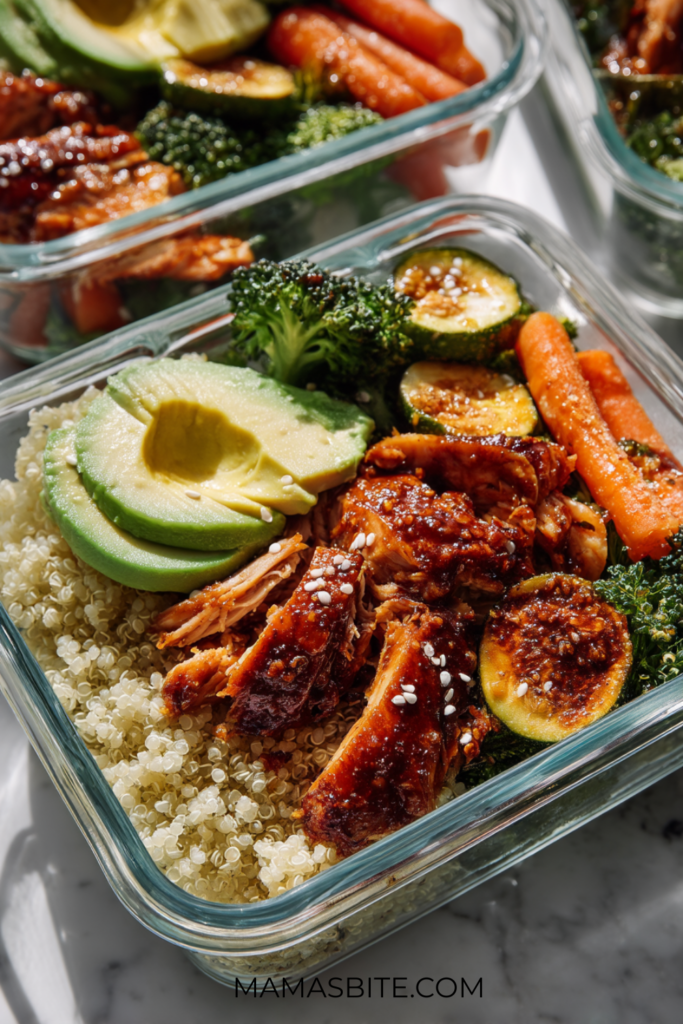 Slow Cooker BBQ Chicken Meal Prep Bowls