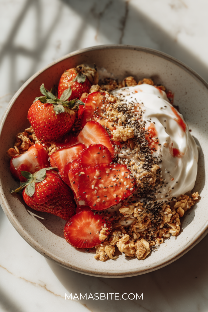 Strawberry Granola Yogurt Bowl