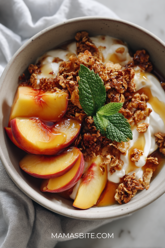 Summer Peach Yogurt Bowl