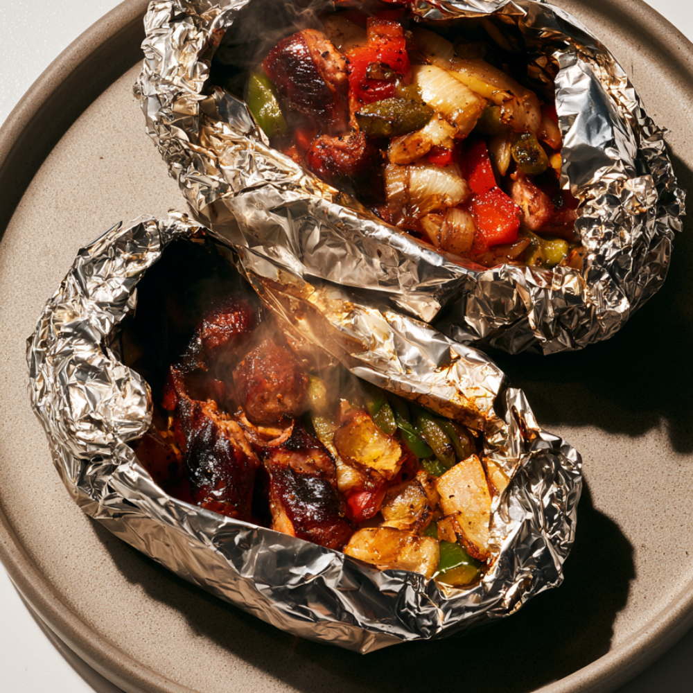 Sausage and Pepper Foil Packets