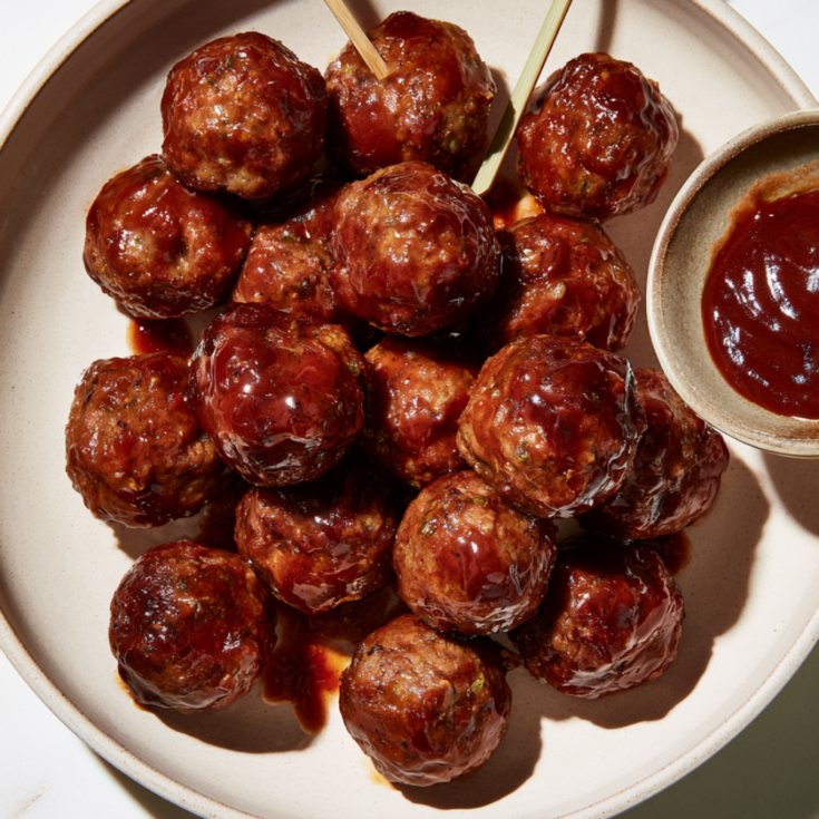 Crockpot BBQ meatballs