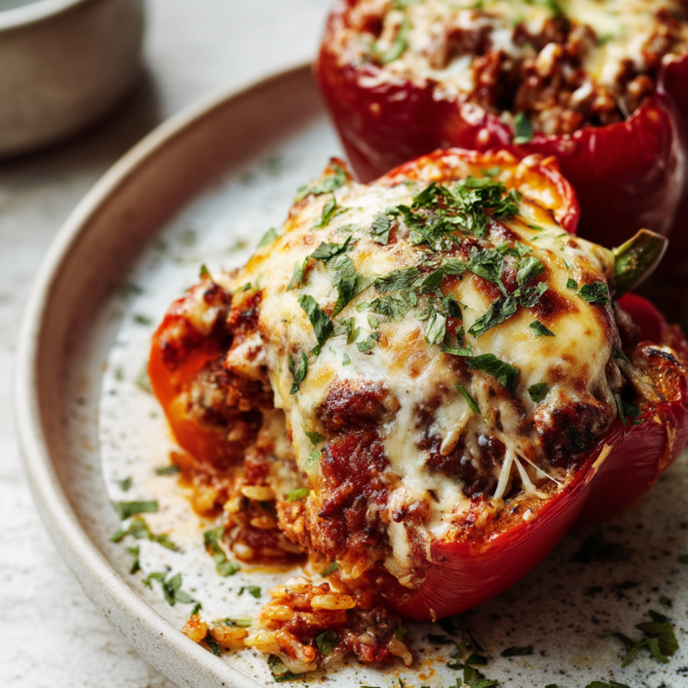 Baked Stuffed Bell Peppers -served
