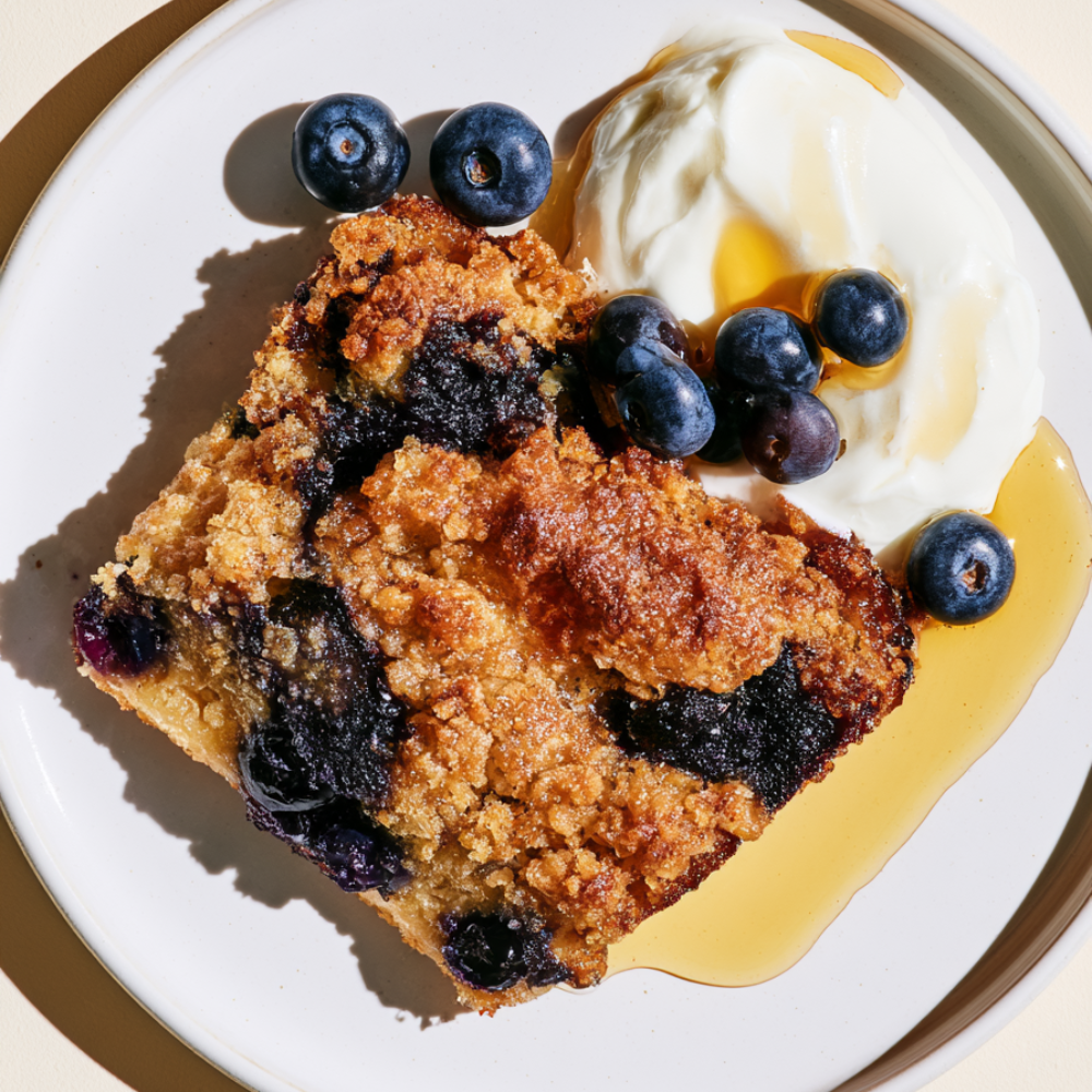 Blueberry Cottage Cheese Breakfast Bake-served