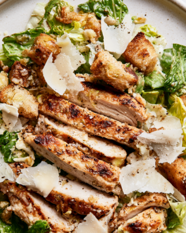Caesar Salad with Extra Chicken