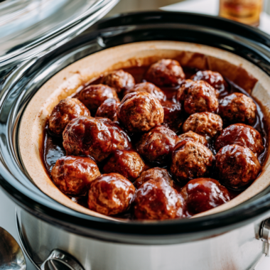 Crockpot BBQ meatballs