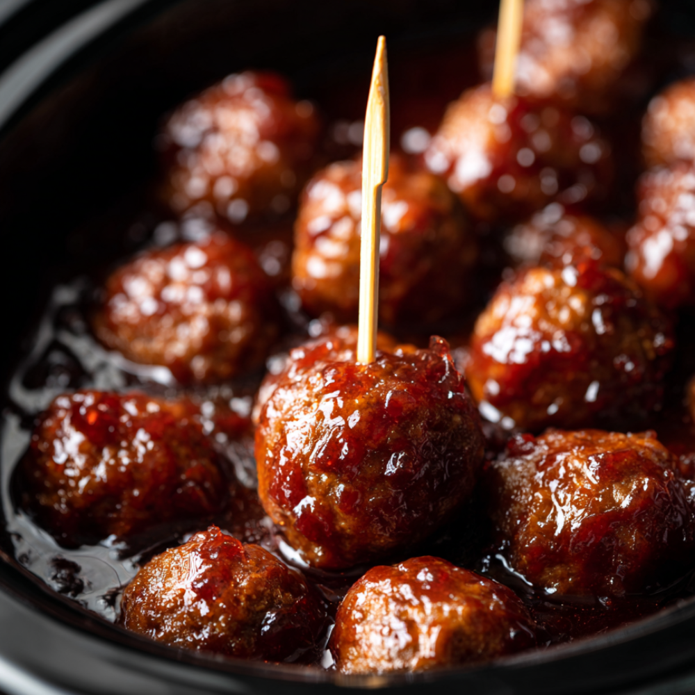 Crockpot BBQ meatballs