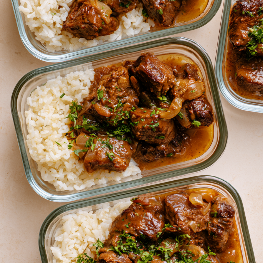 Crockpot Beef Tips and Gravy - meal prep