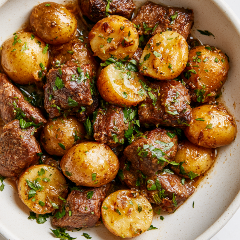 Crockpot Garlic Butter Steak Bites