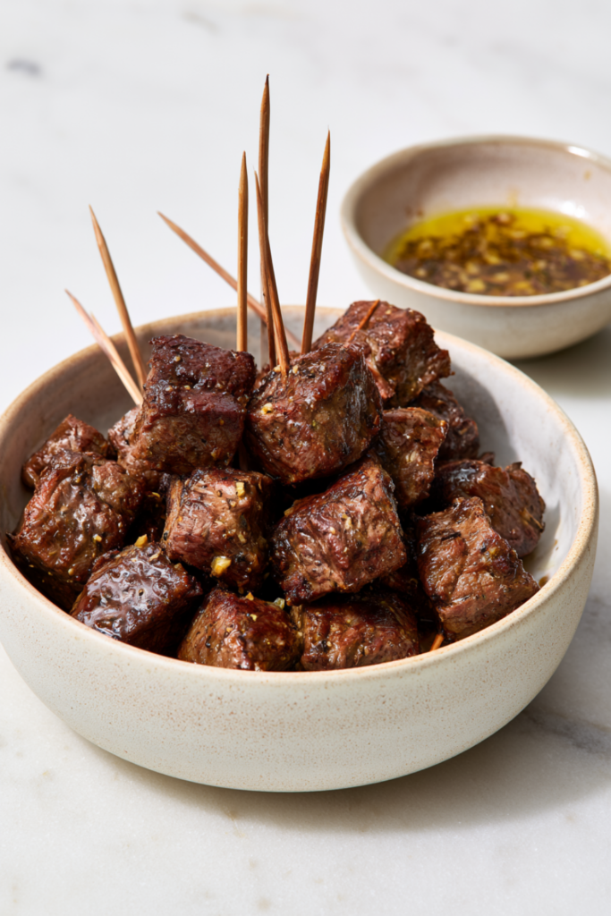 Crockpot Steak Bites with Garlic Butter Sauce appetizers