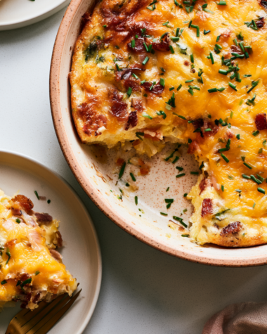 Hearty Egg Casserole with Hashbrowns and Bacon