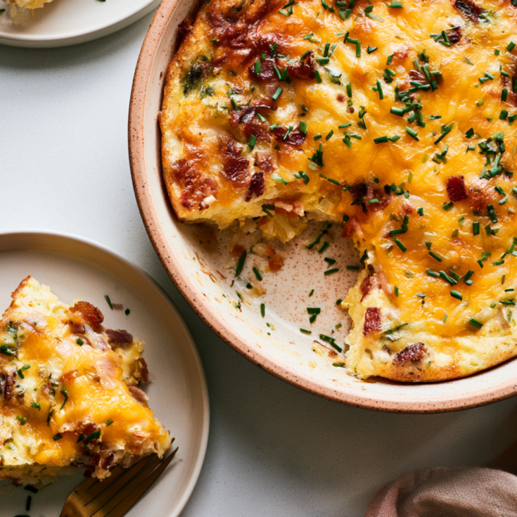 Hearty Egg Casserole with Hashbrowns and Bacon