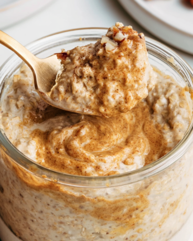 Pumpkin overnight oats recipe for a quick breakfast