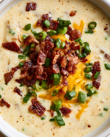 Easy Loaded Baked Potato Soup Crockpot Recipe (With Cream Cheese)