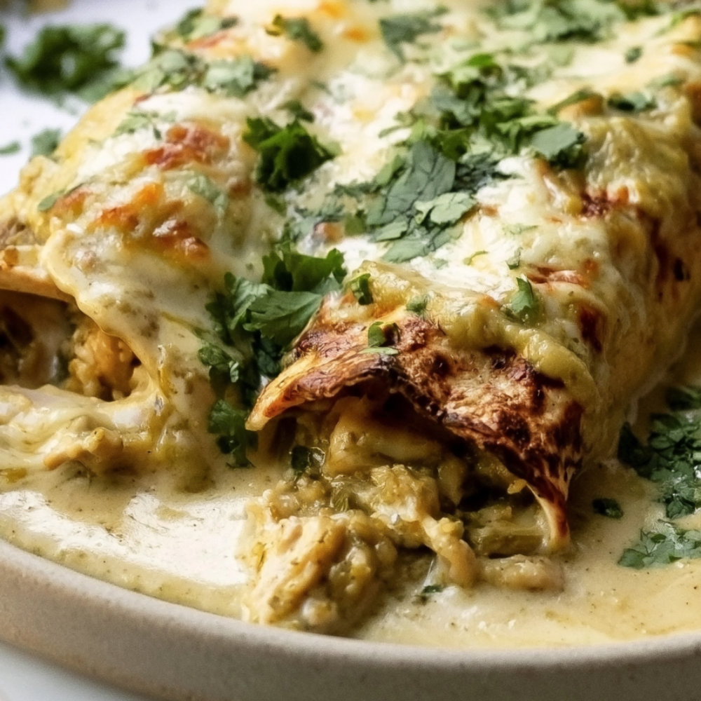 Easy Green Chili Chicken Enchiladas (30 Minutes)