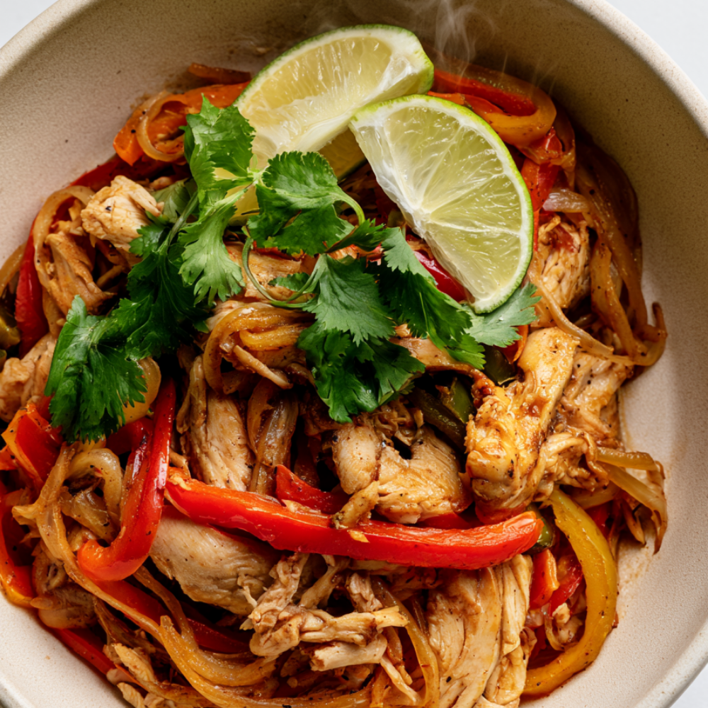 chicken fajitas crockpot-served